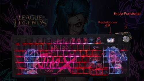 Teclado mecánico PRO Max JINX-League of Legends con pantalla GIF