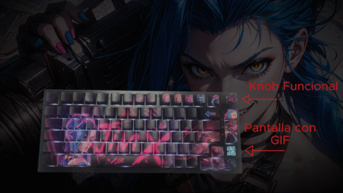 Teclado mecánico PRO JINX-League of Legends con pantalla GIF