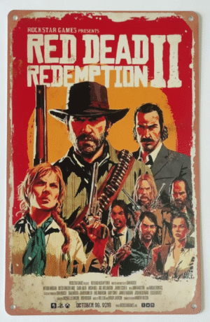 Metal Art Plate-Red dead Redemption 2
