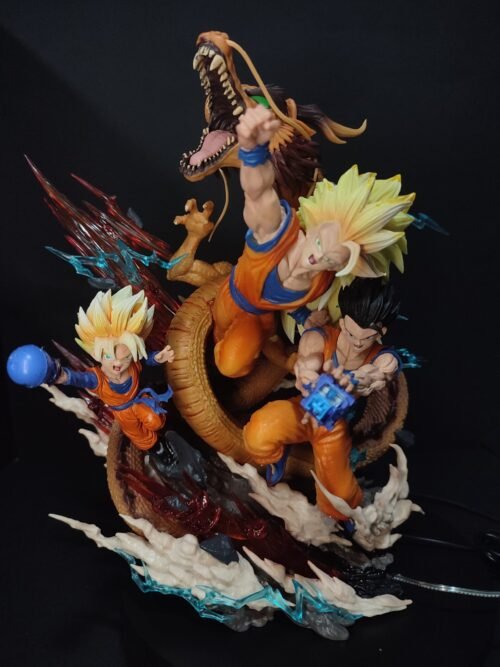 Figura Goku-Goten-Gohan Puño del dragon con sistema FDS y Alumbrado-Dragon Ball