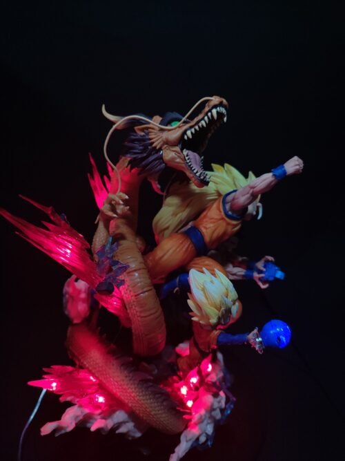 Figura Goku-Goten-Gohan Puño del dragon con sistema FDS y Alumbrado-Dragon Ball