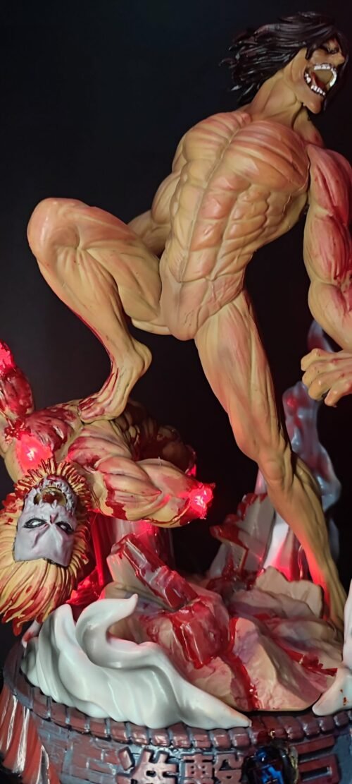 Figura Titan Eren vs Jaw Titan con sistema FDS y Alumbrado - Ataque a los titanes