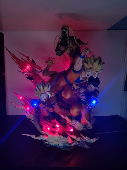 Figura Goku-Goten-Gohan Puño del dragon con sistema FDS y Alumbrado-Dragon Ball
