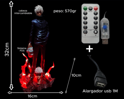 Figura Gojo Dual mode con sistema FDS y Alumbrado-Jujutsu Kaisen