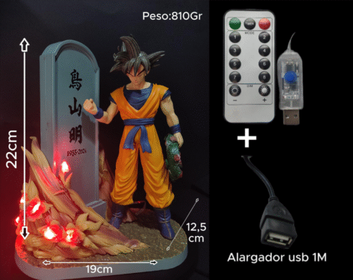 Figura Goku homenaje Akira Toriyama con Alumbrado Led-Dragon Ball