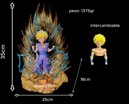 Figura Gohan Super Saiyan 2 dual mode con sistema FDS y Alumbrado-Dragon Ball