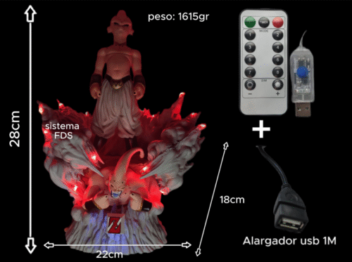 Figura Super Buu y Kid Buu con sistema FDS y alumbrado - Dragon Ball