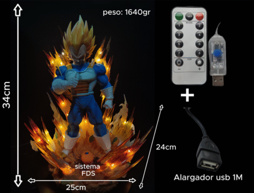Figura Vegeta con sistema FDS y alumbrado - Dragon Ball