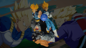 Figura Vegeta-Trunks Super Saiyans con sistema FDS y Alumbrado-Dragon Ball
